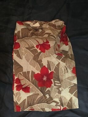 #215 NWT Vintage Anne Klein II 100% Silk Tropical Hibiscus Wrap Skirt